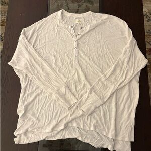 Aerie Light Gray Long Sleeve Henley